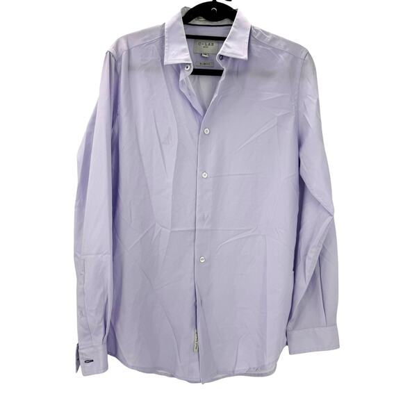 C-LAB NYC Men's Slim-Fit 4 Way Stretch Geo-Print Dress Shirt Size M 33-34 NWOT - Picture 6 of 11